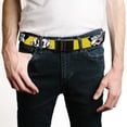 thumbnail image 2 of Adjustable Belt, Clamp Buckle, Cut-to-Fit, Animaniacs Wakko See Hear Speak No Evil Poses Yellow, 2 of 3