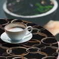 thumbnail image 3 of Ambesonne Abstract Fitted Round Tablecloth, Motifs in Earthy Colors, 36"- 40" Diameter, Black Umber Taupe, 3 of 5