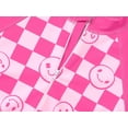 thumbnail image 4 of Serdomi Girls Long Sleeve Rash Guard Swimwear Zipper Summer Beach Swim Pink Checkered One Piece Bathing Suit Size 5/6, 4 of 7
