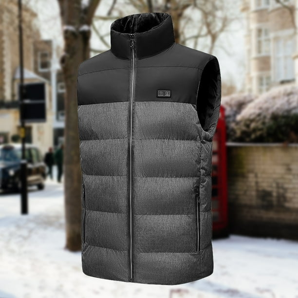 Chaleco Chaquetas con calefaccion electrica para hombre bolsillos con cierre de cremallera chaleco termico calido para acampar Kuymtek Gris T XL para Hombre Bodega Aurrera en linea
