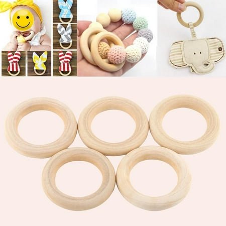 Garosa Wooden Ring, 20Pcs Natural Unfinished Wood Rings Wooden Round DIY Craft Jewelry Making Accessory New,Ring Wood