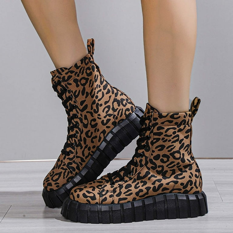 Zunfeo Women Winter Boots Fashion Comfy Lace up Boots Chukka