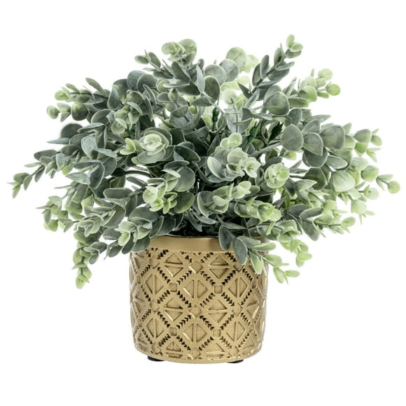 Planta de eucalipto artificial MyGift con modernas macetas de hormigón