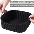 thumbnail image 3 of Hzsb Silicone Air Fryer Basket Tray Square Reusable Silicone Pot 7QT Air Fryer BPA-Free Steamer Oven Liner, 3 of 7