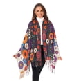 thumbnail image 3 of FORMRS Womens Scarf Winter Soft Long Big Warm Shawls Wrap Tassel Scarves, Purple Flowers, 3 of 9