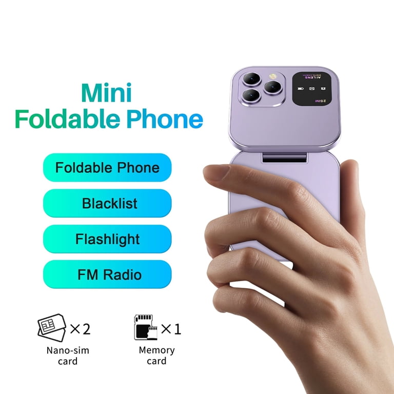 i16pro Mini Flip 2G GMS Phone, 1.77'' Screen, Dual SIM, Camera