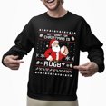 thumbnail image 2 of Christmas Sweatshirt, All I Want for Christmas is Rugby Ugly Holiday Sweatshirt, Festive Santa Rugby Fan Jumper, Christmas Gameday Apparel for Men & Women, Unique Xmas Gift, 2 of 5