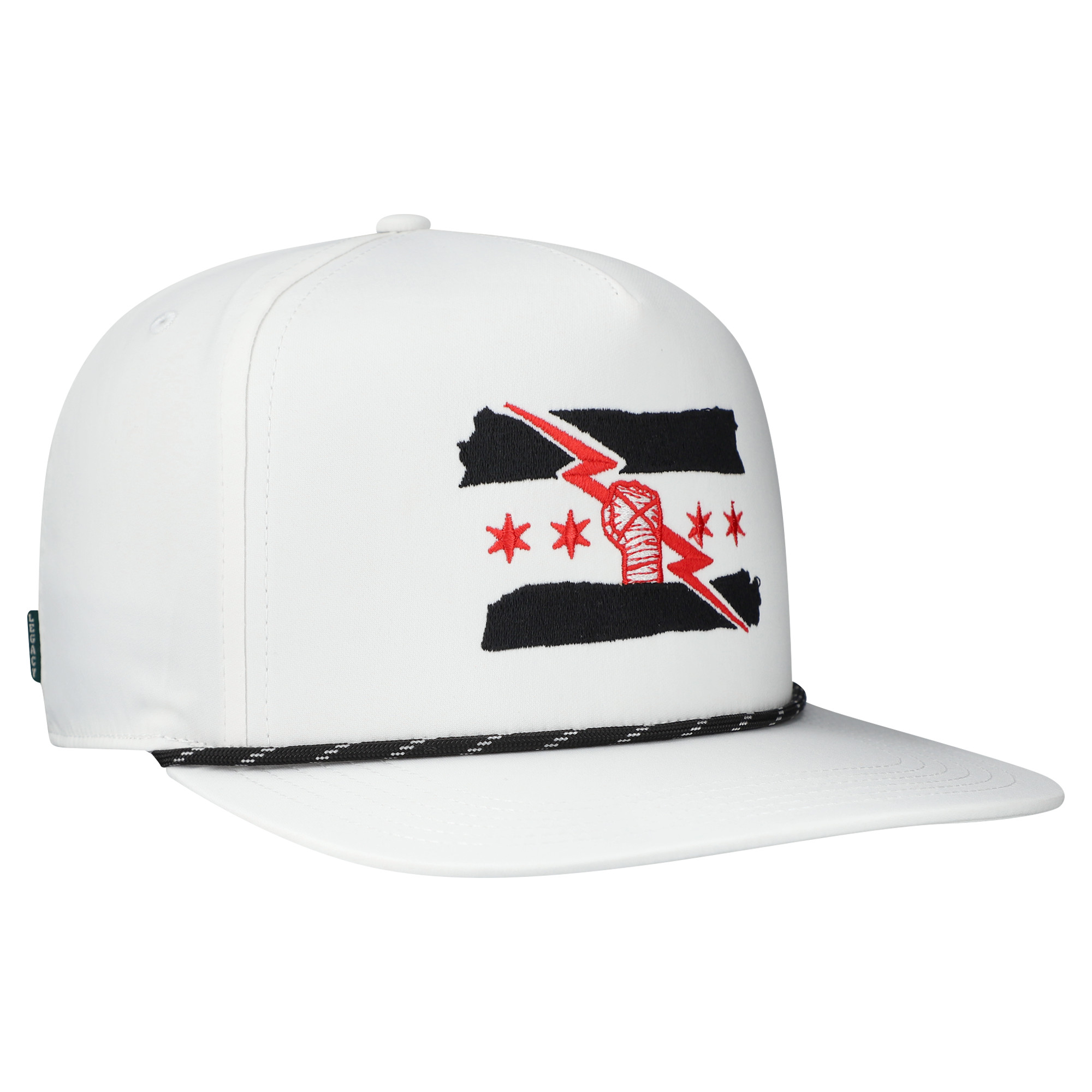 Men's White CM Punk WWE Primary Flag Mark Caddy Snapback Hat