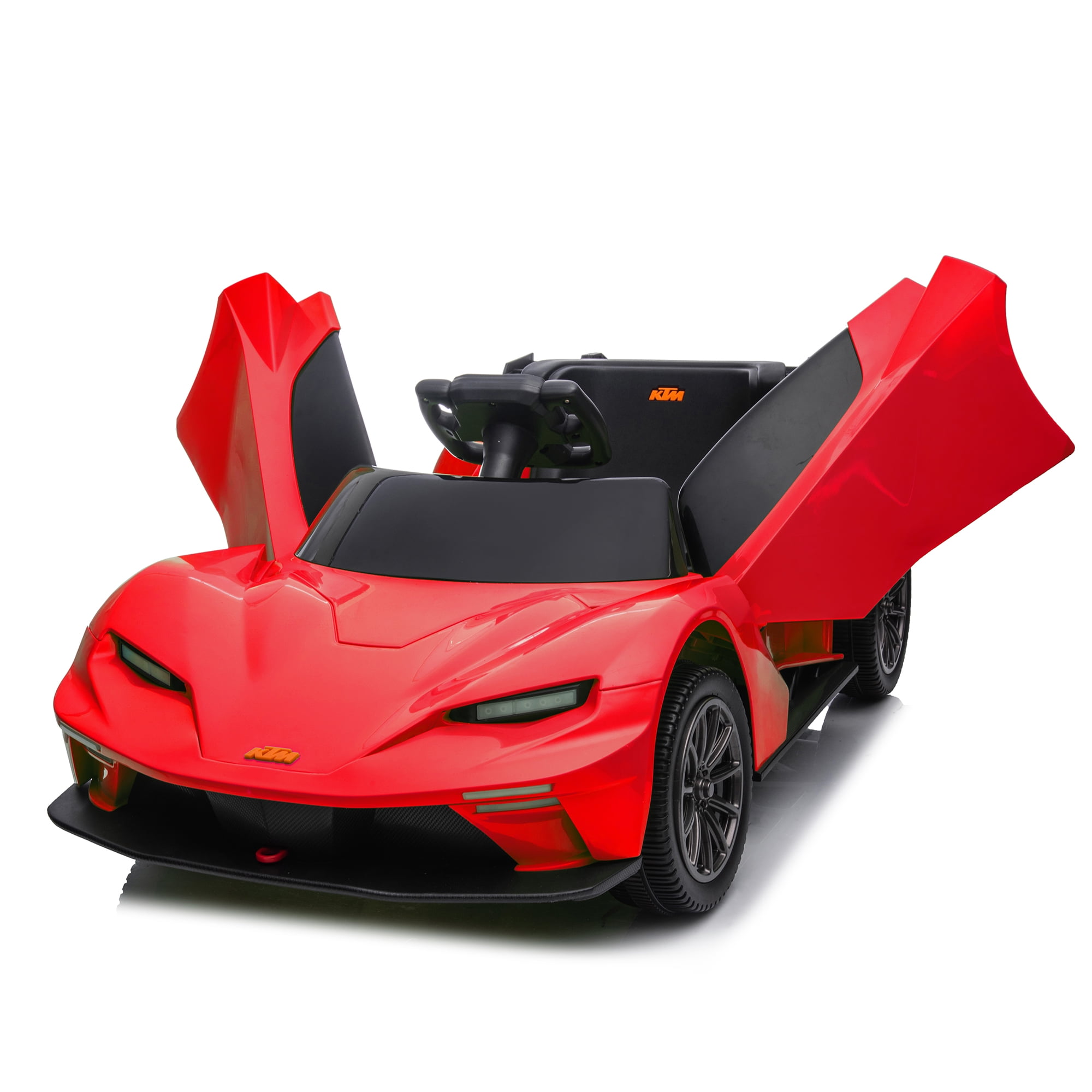 Resenkos 12v Electric Car for Kids Licensed ktm x bow gtx, Kids Ride On Car 2.4G with Parents Remote Control, Power Display, USB, MP3, Bluetooth, LED Light, Red