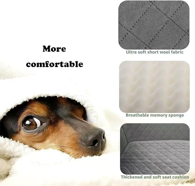 Lealchum Large Dog Car Seat,Memory Foam Cushion Car Seat for 2 Small Dogs,Medium dog car seat(Black)