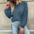 thumbnail image 3 of BLVB Womens Long Sleeve Tops Dressy Casual Spring Fall Crewneck Knit Blouses Back Cutout Shirts Pullover Fashion Blue, 3 of 6