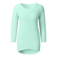 thumbnail image 4 of Cozy Sweaters for Women Trendy Fuzzy Knit Sweater Tops Long Sleeve Crewneck Casual Pullover Green XL, 4 of 7
