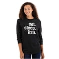 thumbnail image 3 of Eat Sleep Fish Fishermen's Life Funny Plus Size Long Sleeve Graphic Tee Shirt Brisco Brands 2X, 3 of 5