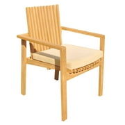 Qty 1 - Grade-A Teak Wood Luxurious Solo / Single Clipper Stacking Arm Chairs #56CPAA