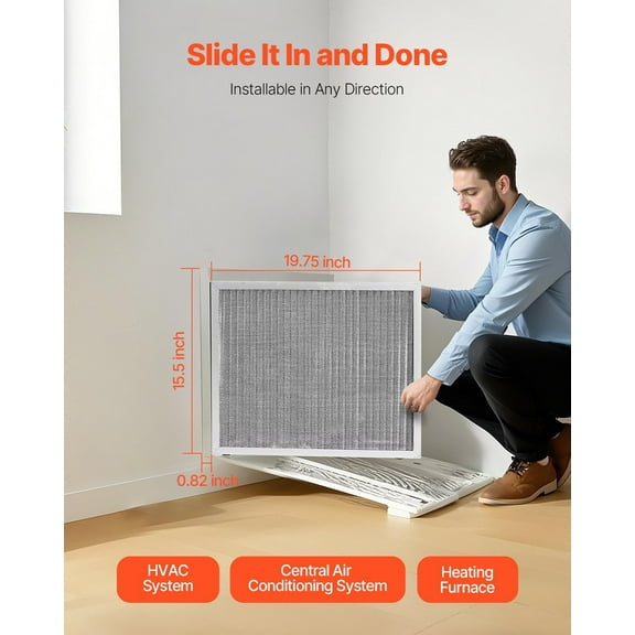 16x20x1 Electrostatic Air Filter MERV 8, Fits 15.5x19.75x0.82, Washable & Long-Lasting for AC/Furnace
