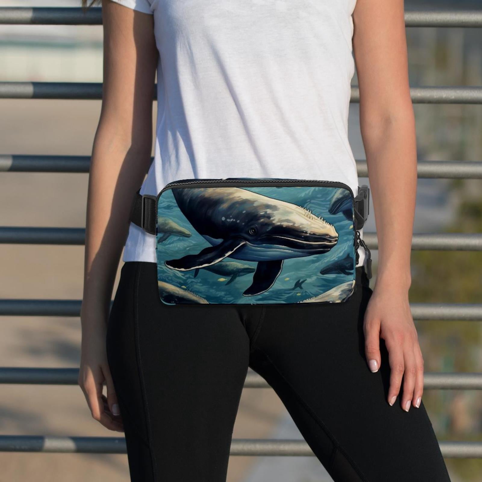 Whales Lightweight Adjustable Waist Bag Fanny Pack with Extension Strap - Unisex Fitness Running Belt