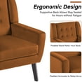 thumbnail image 4 of UIXE Accent Chair Velvet Upholstered Armchair for Living Room Elegant Tufted Chair, Orange, 4 of 7