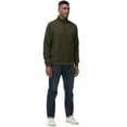 thumbnail image 3 of Pdbokew Men's Long Sleeve 1/4 Zipper Stand up Collar Warm Jacquard Sweatshirt Armygreen XL, 3 of 5
