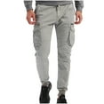 thumbnail image 1 of Birdeem Mens Pants Mens Solid Casual Pocket Outdoor Elastic Waistbelt Jogger Drawstring Trousers Work Pants, 1 of 10