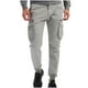 thumbnail image 1 of Pantalones largos para hombre, informales, lisos, con bolsillo, cintura elástica, para exteriores, con cordón ajustable, para trabajo, 1 of 7