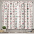 thumbnail image 2 of Ambesonne Cartoon Valance & Curtain, Night Time Owls Moon Fun, 55"x36", Seafoam Pink and Tan, 2 of 6