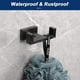 thumbnail image 4 of 2 Pack (Matte Black) Bath Double Towel Hook- SUS304 Stainless Steel Square Robe Towel Holder, Heavy Duty Rustproof Double Coat Hook for Bathroom Livin, 4 of 5