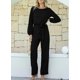 thumbnail image 4 of Mono Happy Sailed para mujer, casual, holgado, manga larga, negro, 4 of 7
