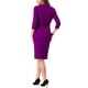 thumbnail image 3 of INSPIRE CHIC Vestido de Lápiz Midi de Oficina con Cuello Cuadrado y Manga 3/4 para Mujeres XS Púrpura, 3 of 5