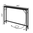 thumbnail image 2 of Aoile 39.3" Behind Couch Table with Power Outlets, Sofa Tables Narrow Long for Living Room, Entryway, Hallway, Black, 2 of 8