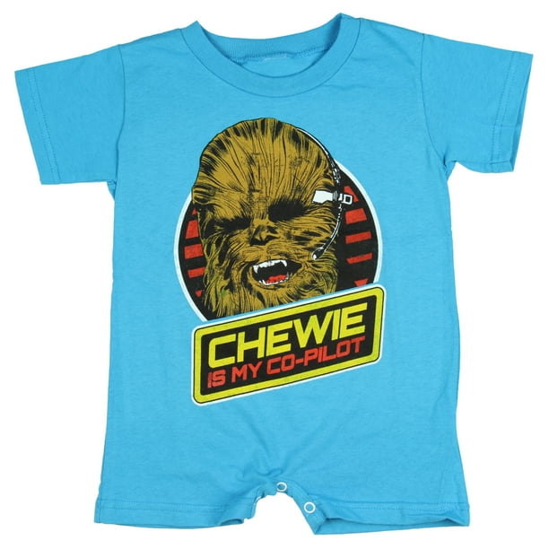 Mad Engine Star Wars Unisex Baby Chewbacca Chewie Is My Co Pilot Romper Snapsuit Walmart Com Walmart Com