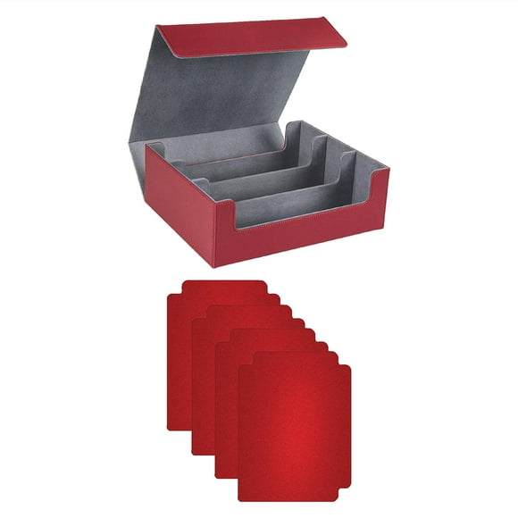 Card Deck Box Standard Durable W/ Magnetics Closure Premium Playing Card Box Red