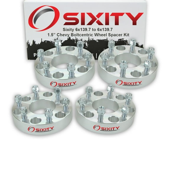 Sixity Auto 4 pc 1.5" 6x139.7 Wheel Spacers compatible with Chevy Blazer C2500 K1500 K2500 Suburban 1500 Tahoe M14x1.5mm 1.25in Studs Lugs