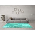 thumbnail image 3 of Ahgly Company Indoor Rectangle Patchwork Turquoise Blue Transitional Area Rugs, 2' x 5', 3 of 4