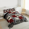 thumbnail image 3 of Homewish Western Wildlife Reindeer Queen Comforter Set, Woodland Animal Bedding Sets, Grey Red Rustic Farmhouse Reversible Bedding Comforter Set, Ultra Soft Bedroom Decor, 3pcs, 3 of 8