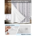 thumbnail image 3 of No Hook Cloth Fabric Shower Curtain with Snap in Liner, Navy Blue Stripe Waterproof Shower Curtains Set with See Through Top Window, Modern Abstract Vertical Stripes Beige Bath Curtains 72"x96", 3 of 6