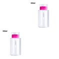 thumbnail image 3 of Xingzhi Distributeur à Pompe Vide Poussoir Récipient de Stockage Rechargeable Flacon Transparent Boîte de Manucure Rose Rouge 100ml 2Ensemble, 3 of 6