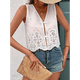 thumbnail image 4 of Chaleco con Lazo Frontal para Mujer, Camiseta Sin Mangas con Bordado Floral Y2K, Cuello en V, Top Corto, Lindas Camisetas para Salir. S, 4 of 8