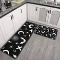 thumbnail image 2 of Black Halloween Bat Spider Pattern Kitchen Rugs Sets Of 2,Anti Fatigue Kitchen Mat Rugs Non Slip Washable,Decorative Kitchen Floor Mats for Kitchen,Sink,Laundry,17"X30"+17"X47", 2 of 7