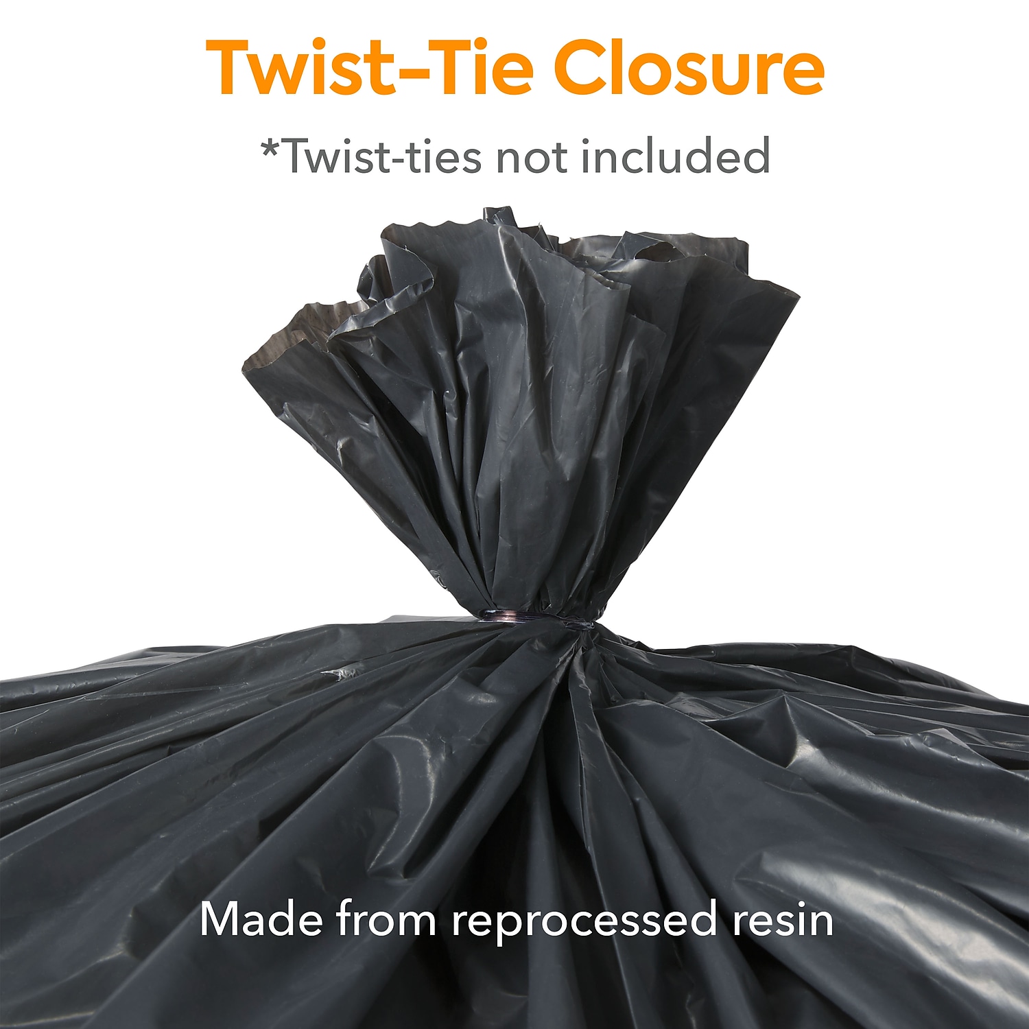 Staples Coastwide Professional 40-45 Gallon Trash Bag 40" x 46" Low Density 1.5 mil Black 100