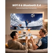 Yaber T1 Pro Smart Projector, WiFi6 & Bluetooth, Built-in Streaming, Turbo Sonic Bass, Auto Focus & Keystone, Native 1080 FHD w/ HDR10, 180° Rotatable