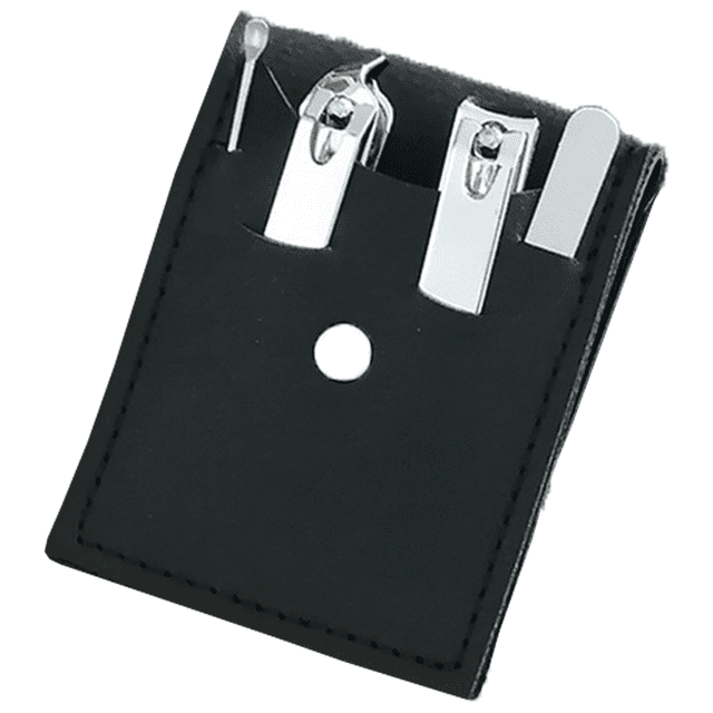 Regalos para hombres/mujeres, sistema de manicura de acero inoxidable con estuche de cuero de PU, herramienta de cuidado personal