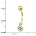 thumbnail image 3 of 10k W/3 And 6mm Czs Belly Dangle in 10k Yellow Gold, 3 of 3