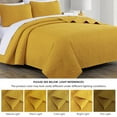 thumbnail image 5 of Chezmoi Collection Austin King Oversized Bedspread Set, 3-Piece Lightweight Microfiber Quilted Coverlet for All Seasons, Mustard Yellow, 5 of 9