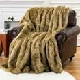 thumbnail image 4 of Battilo Golden Faux Fur Blanket,Thick Fur Throw Blanket,Fuzzy Warm Fluffy Sofa Blanket,50"x60", 4 of 9