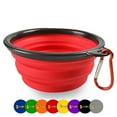 thumbnail image 1 of DOGGYLOVE Collapsible Dog Bowls – Portable Travel Dog Bowls – 34oz Food and Water Bowls for Dogs –with Carabineer Clip for Outdoors, 1 of 7
