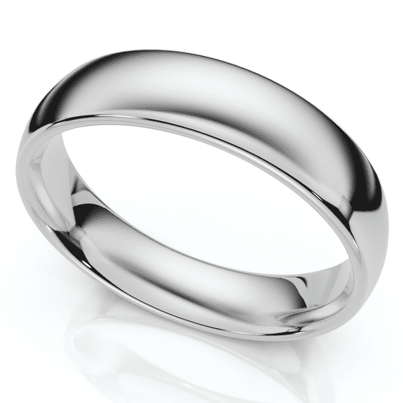 Pompeii 6mm Dome High Polished Wedding Band 14K White Gold (,)