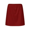 thumbnail image 5 of HJYCHN Women's Casual Solid Tennis Skirt with Built-in Shorts for Yoga and Athletic Activities with Comfort Stretch Fabric Wine L, 5 of 6