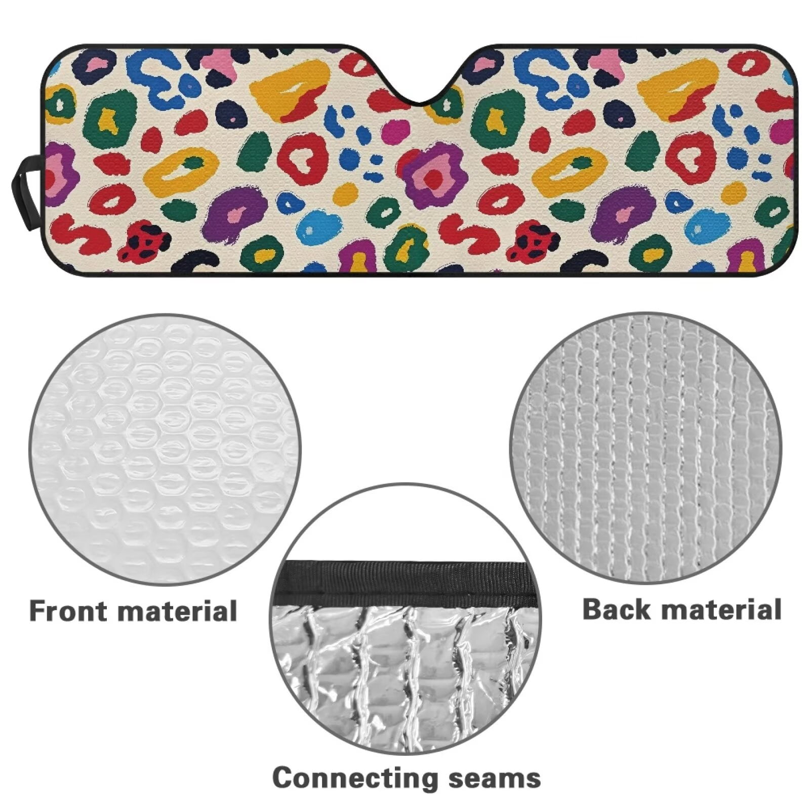 Uorisanigo Windshield Sun Shade Colorful Cheetah Leopard Print Sun Visor Heat Shield for 2018-2024 2025 Jeep Wrangler JL / 2020-2024 Jeep Gladiator JT Accessories Keep Vehicle Cool