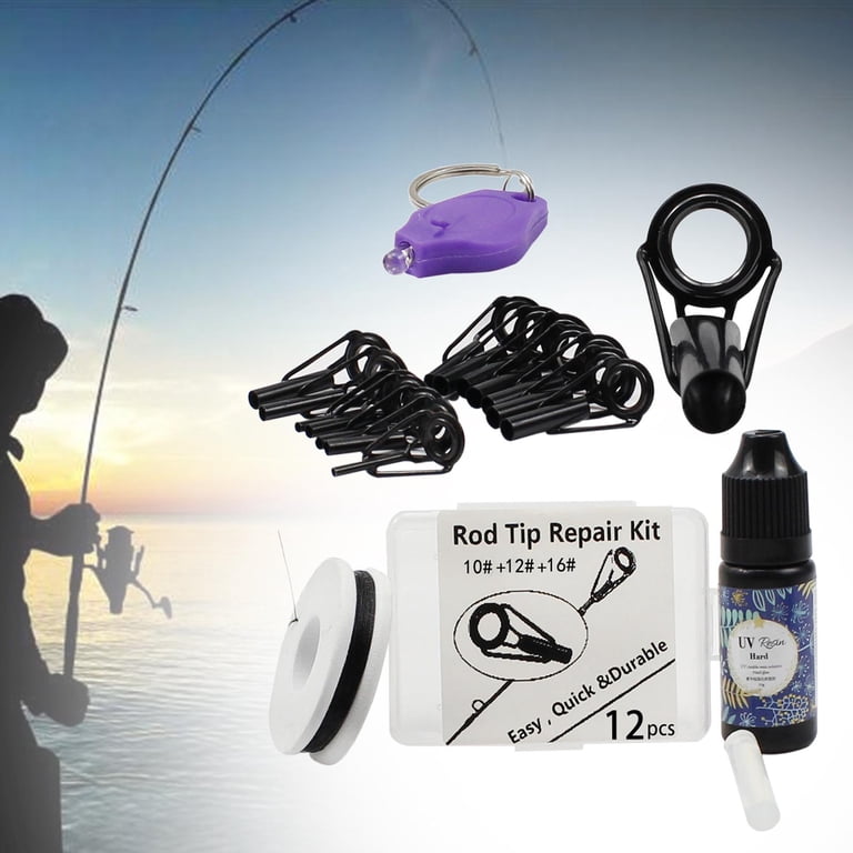 broken fishing pole repair kit Rod Complete,Full Supplies with Glue for Freshwater & Saltwater Fishing Repair with Carbon Fiber Sticks, Rod Building Epoxy Finish, Wrapping Thread and Tape : Sports & Of course Fly Fishing Tip Of Fishing