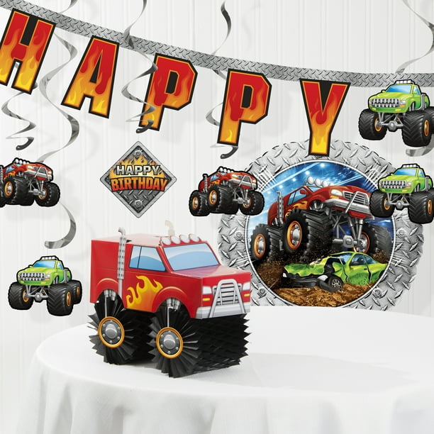 Monster Truck Birthday Decorations Kit